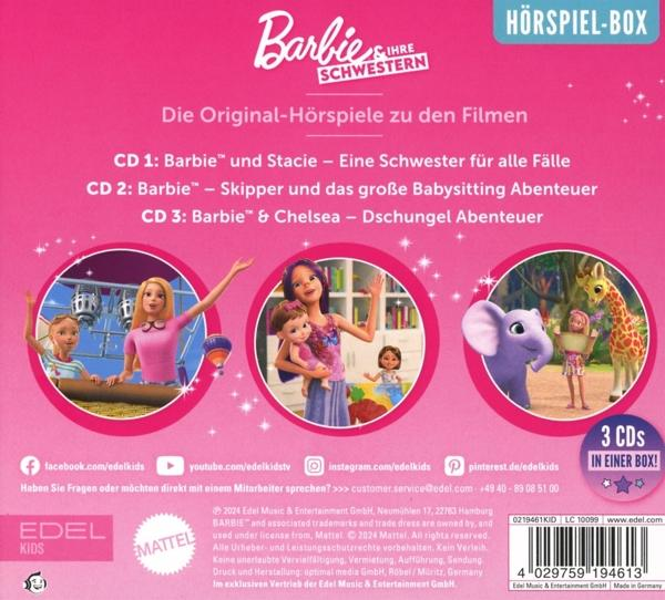 Hörspielbox mit Barbie und Schwestern: 3 CDs mit Filmen und Abenteuern.