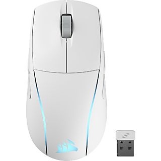 CORSAIR M75 WIRELESS - Mouse da gaming, Wireless (SLIPSTREAM da 2,4 GHz o Bluetooth) / Cablato, Ottica con LED, 26000 dpi, Bianco