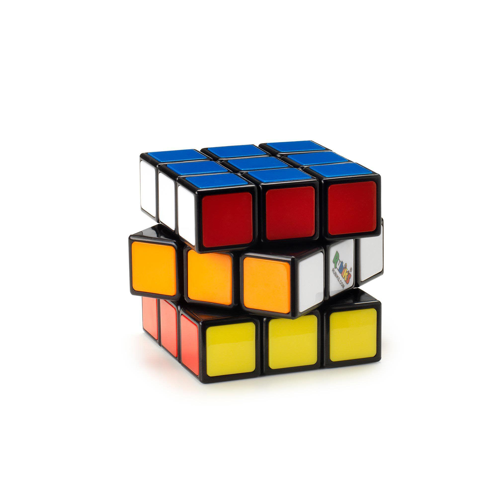 Ein Rubik's Cube, ein farbenfrohes Puzzle mit unterschiedlich farbigen Quadraten auf jeder Seite.