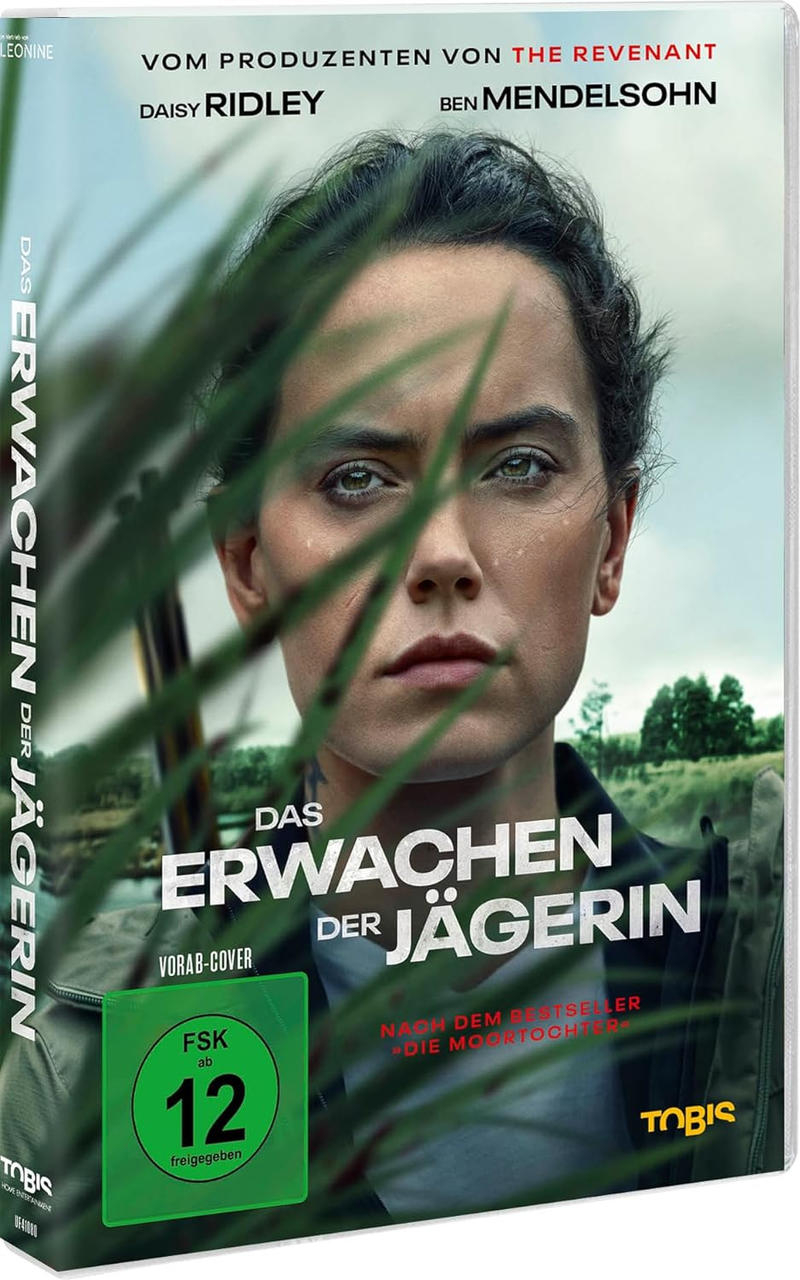 DVD-Hülle für 'Das Erwachen der Jägerin' mit Daisy Ridley und Ben Mendelsohn.