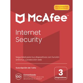 Antivirus - McAfee® Internet Security, Suscripción 1 año, 3 dispositivos (Formato Físico)