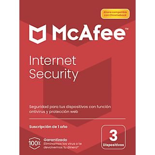 Antivirus - McAfee® Internet Security, Suscripción 1 año, 3 dispositivos (Formato Físico)