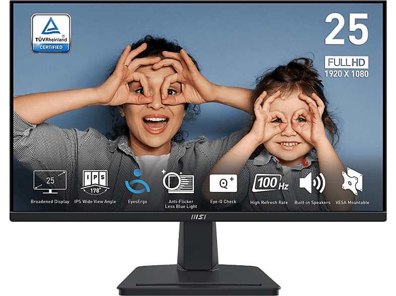 MSI PRO MP251 24.5'' Sík FullHD 100 Hz 16:9 FreeSync IPS LED Monitor