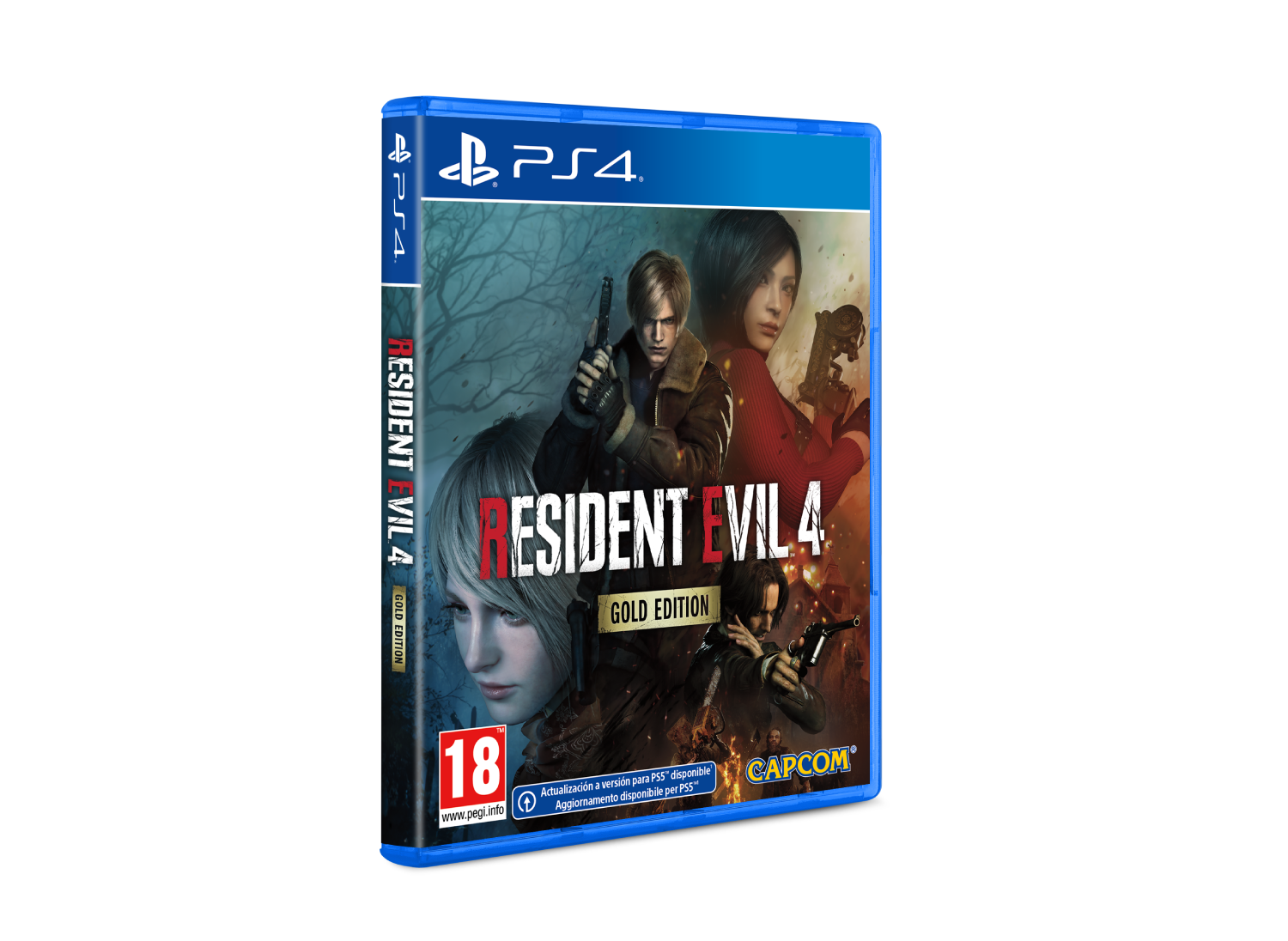 Portada del juego Resident Evil 4 Gold Edition sobre fondo negro.