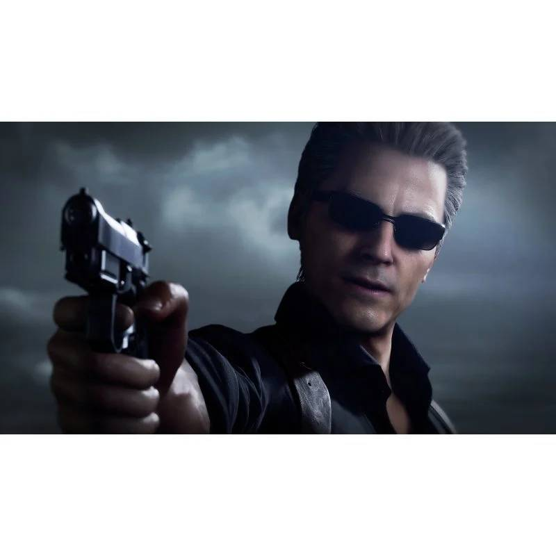 Un hombre con gafas de sol apunta con una pistola a la cámara.