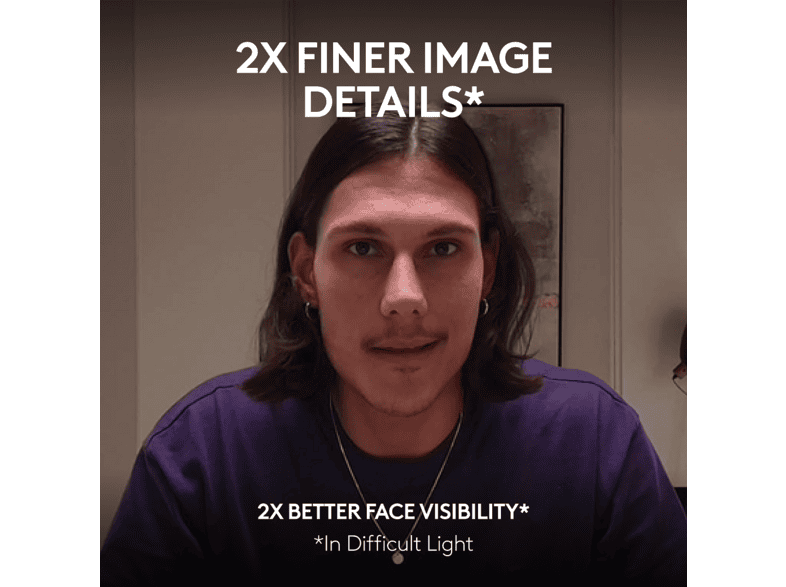 LOGITECH MX Brio 4K Ultra-HD-Webcam für Videokonferenzen und Streaming, USB, Hellgrau — Foto 2 von 5