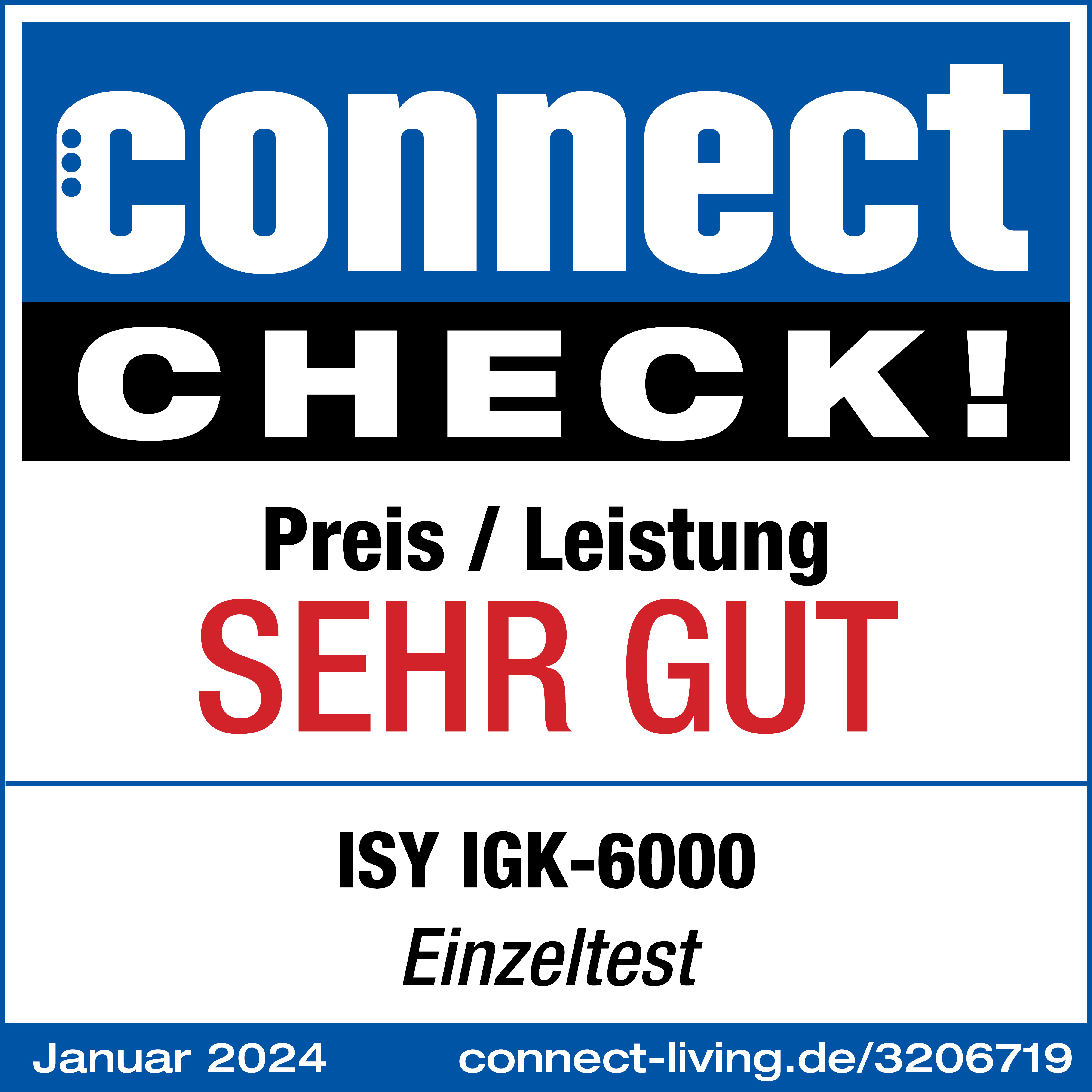 Connect CHECK! ISY IGK-6000, Preis/Leistung sehr gut, Januar 2024.
