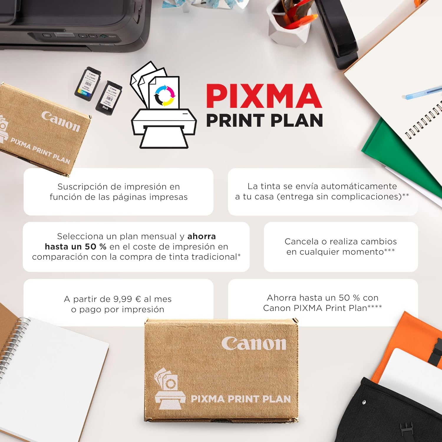 Impresora multifunción - Canon Pixma TR4750i, Inyección de tinta, 8.8 ppm, Escanea y Copia, WiFi, Pixma Print Plant, Negro
