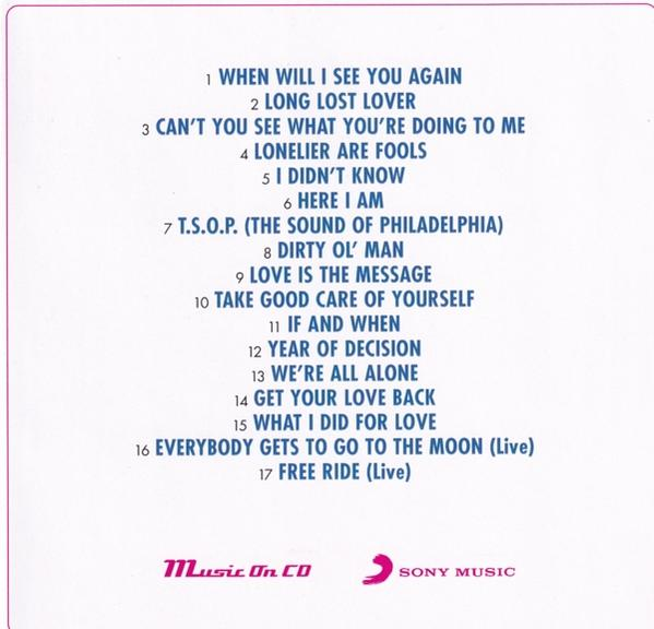 CD-Cover, weißer Hintergrund, Songtitel in schwarzem Text. Logos von Music On CD und Sony Music.