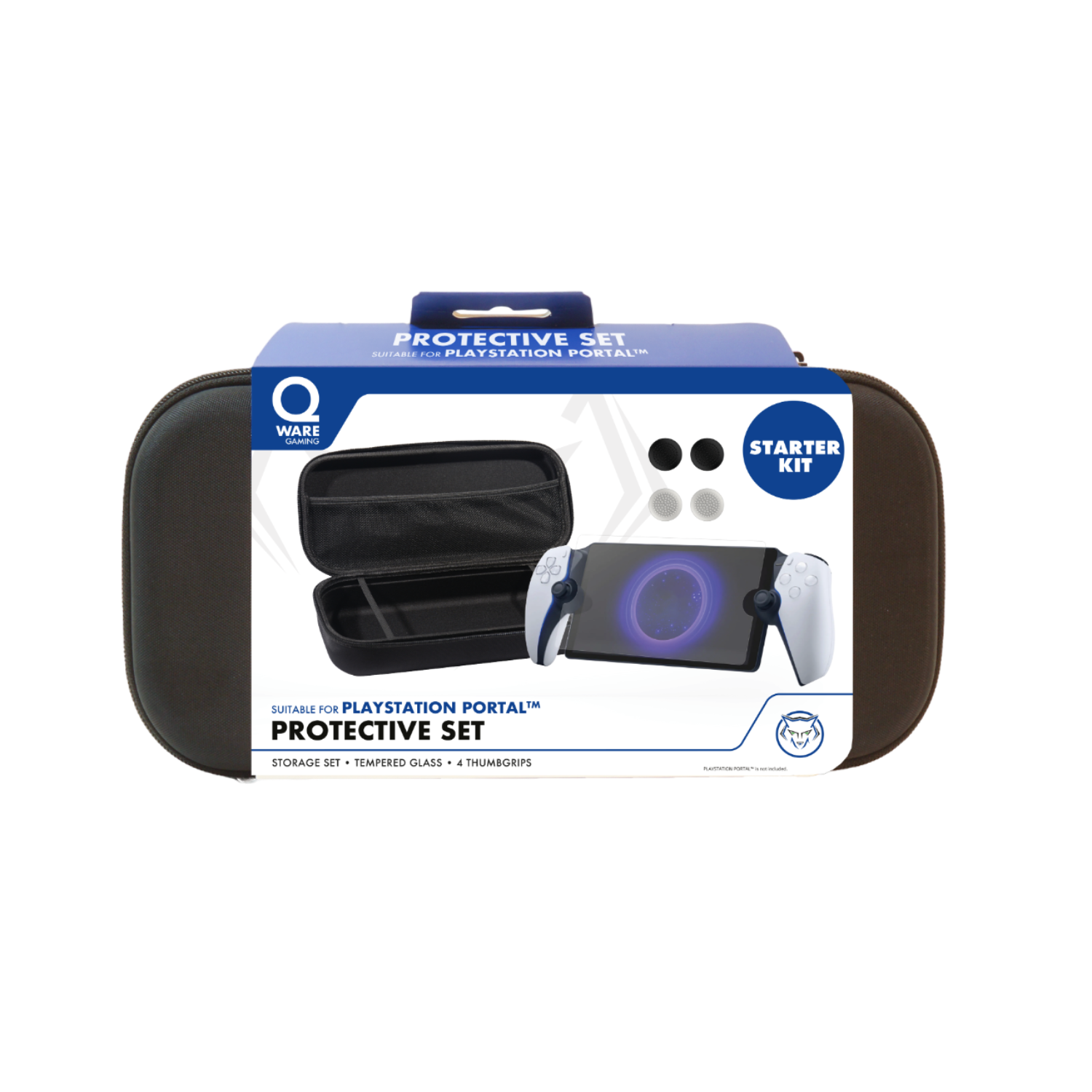 Qware Playstation Portal Beschermhoes + Gehard Glas Bundel