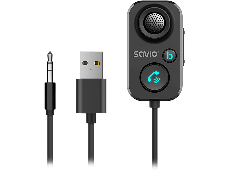 SAVIO TR-13 bluetooth FM transzmitter, AUX + kihangosító