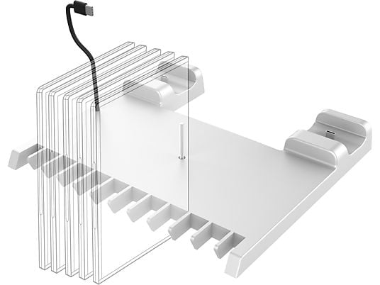 BIG BEN PS5 Stand and Charge - Station de charge et de stockage (Blanc)