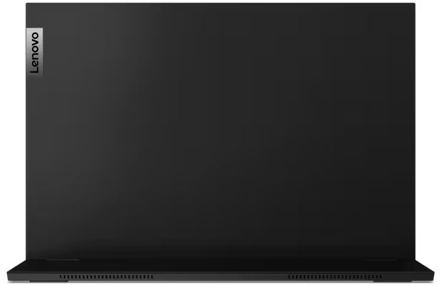 Schwarzer Laptop mit Lenovo-Logo auf der oberen Abdeckung.