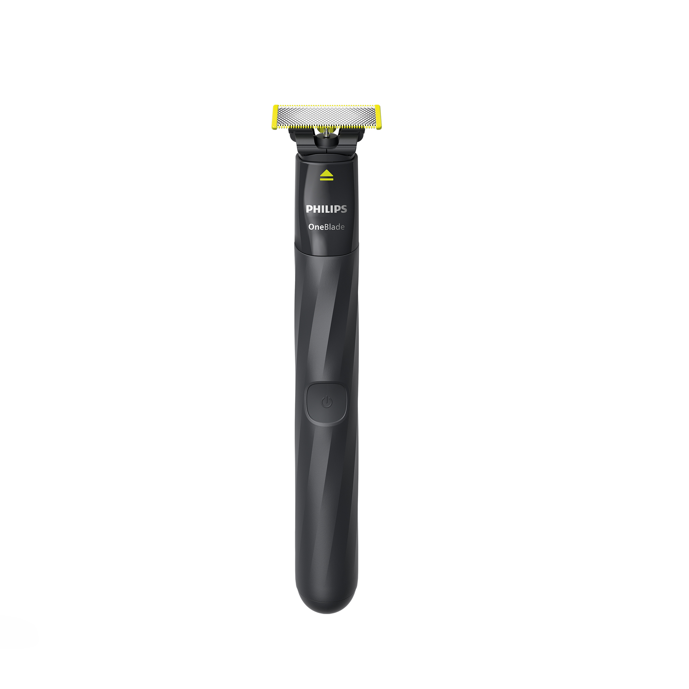 Trymer Philips OneBlade z szarym korpusem i żółtym ostrzem.