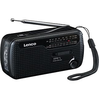 LENCO MCR-112BK Draagbare FM-radio met Zaklamp en Powerbank Zwart