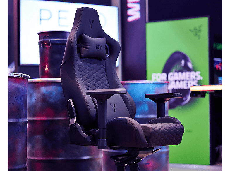 ISY IGC-1000 Gaming Sessel, Schwarz — Foto 2 von 5