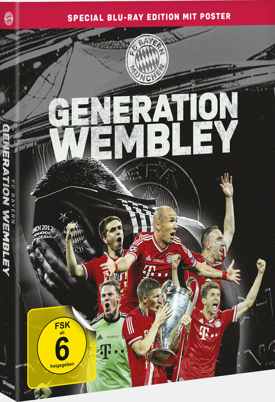 Blu-ray-Disc-Cover mit einer Fußballmannschaft, die mit der Trophäe feiert.