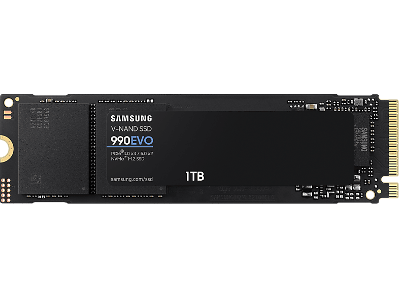 内蔵型SSD Samsung 990 EVO 1TB NVMe M.2 SSD SAMSUNG 990 EVO NVMe M.2 SSD | Festplatte (SSD, 1 TB, Schwarz
