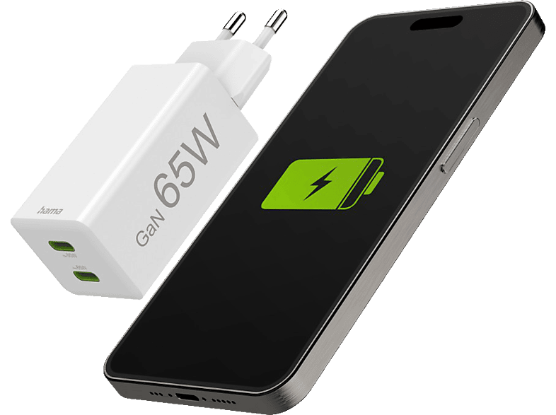 HAMA USB-C / GaN Mini-Ladegerät Universal, Weiß