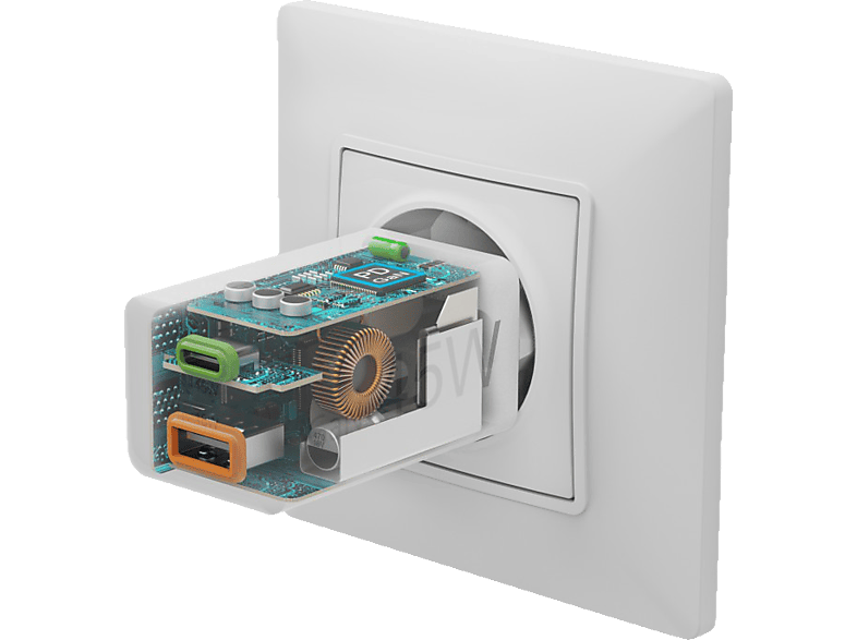 Hama 00201993 USB Ladegerät 45 W 1x USB-A, 1x USB-C® USB PD Weiß Innenbereich USB Power Delivery (