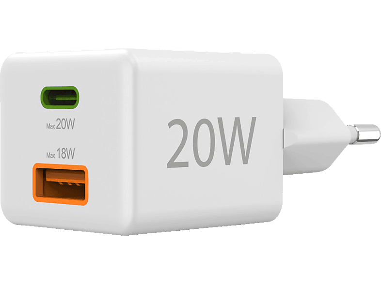 Hama Schnellladegerät, USB-C/USB-A, PD, 20 W, Weiß — Foto 3 von 5