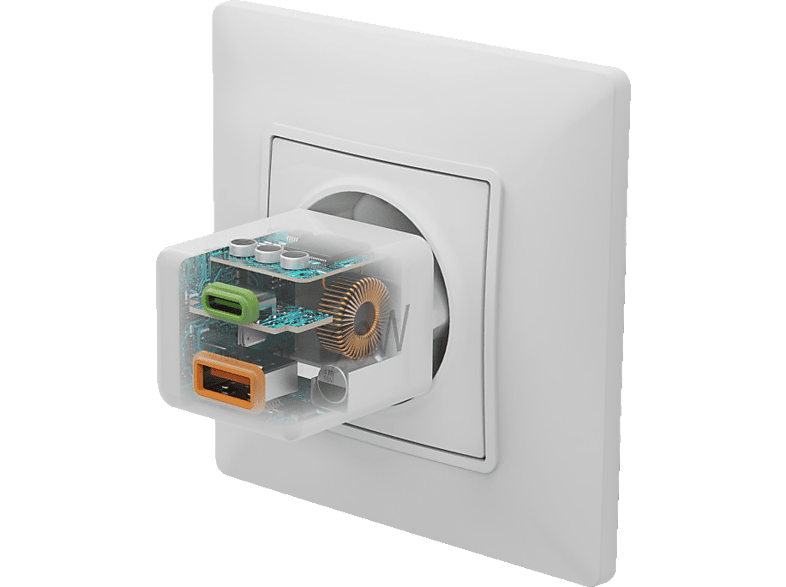 Hama Schnellladegerät, USB-C/USB-A, PD, 20 W, Weiß — Foto 4 von 5