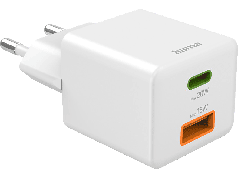 Hama Schnellladegerät, USB-C/USB-A, PD, 20 W, Weiß — Foto 5 von 5