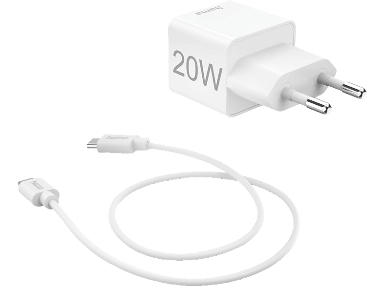 HAMA USB-C Mini-Ladegerät Universal, Weiß
