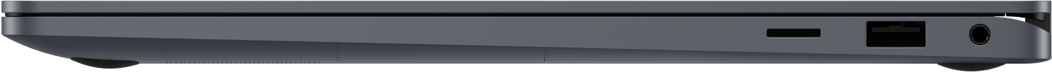 Side view of a laptop showing ports.