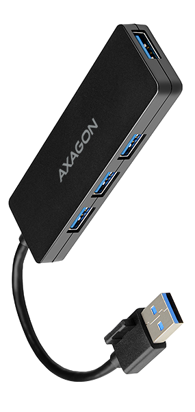 AXAGON USB 3.2 Gen1 vékony 4 portos HUB, fekete (HUE-G1A)