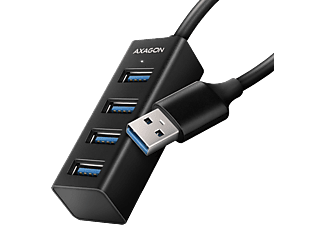 AXAGON USB 3.2 Gen1 mini 4 portos USB HUB, 20 cm kábel, fekete (HUE-M1A)