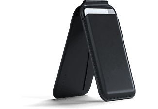 SATECHI Vegán bőr mágneses pénztárca, állvány iPhone 12/13/14/15 modellekhez, fekete (ST-VLWK)