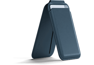 SATECHI Vegán bőr mágneses pénztárca, állvány iPhone 12/13/14/15 modellekhez, sötétkék (ST-VLWB)
