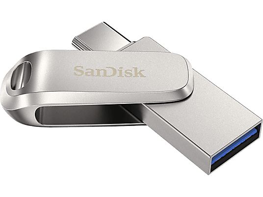 SANDISK Ultra Dual Drive Luxe - USB Stick  (256 GB, Silber)