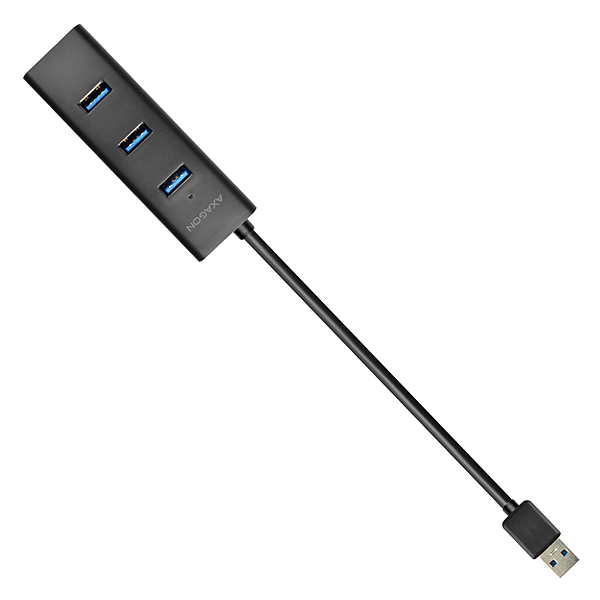 AXAGON USB 3.0 mini 4 portos HUB, 30 cm kábel, fekete (HUE-S2B)