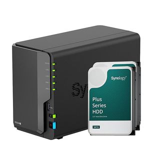 SYNOLOGY DS224+ - Avec disque dur (HDD, 16 TB, Noir)