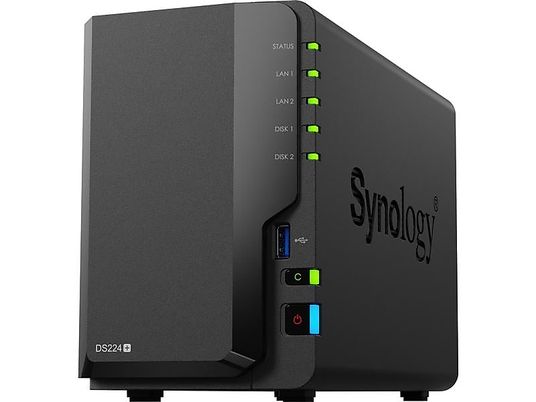SYNOLOGY DS224 - Avec disque dur (HDD, 2 TB, Noir)