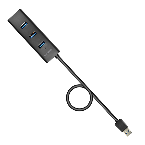 AXAGON USB 3.0 mini 4 portos HUB, 120 cm kábel, fekete (HUE-S2BL)