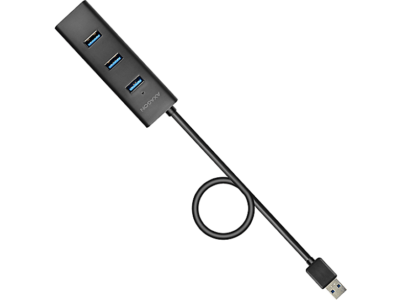 AXAGON USB 3.0 mini 4 portos HUB, 120 cm kábel, fekete (HUE-S2BL)