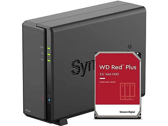 SYNOLOGY DiskStation DS124 - Mit Festplatte (HDD, 2 TB, Schwarz)