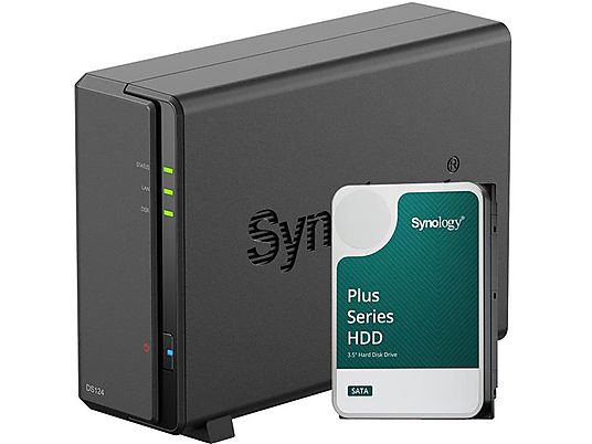 SYNOLOGY DS124 - Mit Festplatte (HDD, 8 TB, Schwarz)