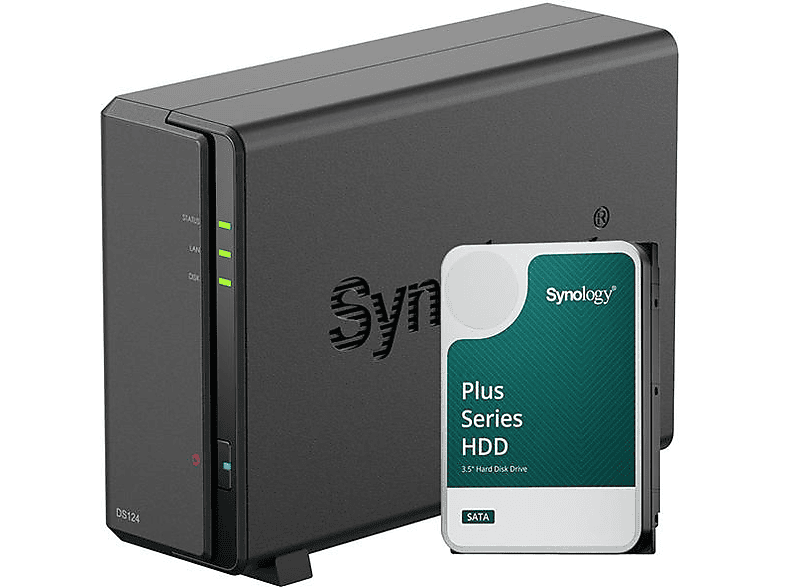 SYNOLOGY DS124 - Mit Festplatte (HDD, 6 TB, Schwarz)