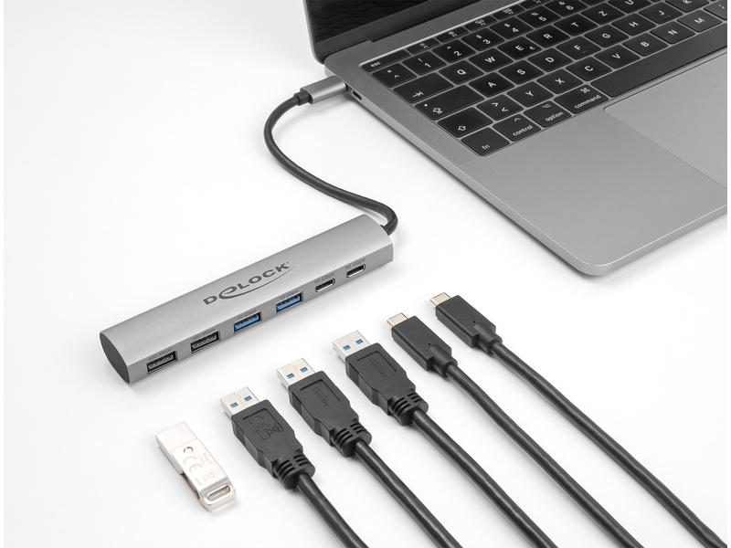 DELOCK 64232 - Manuel d'utilisation du hub USB (Argent)
