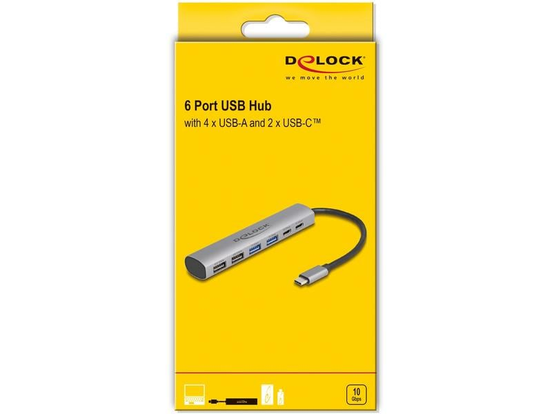 DELOCK 64232 - Manuel d'utilisation du hub USB (Argent)