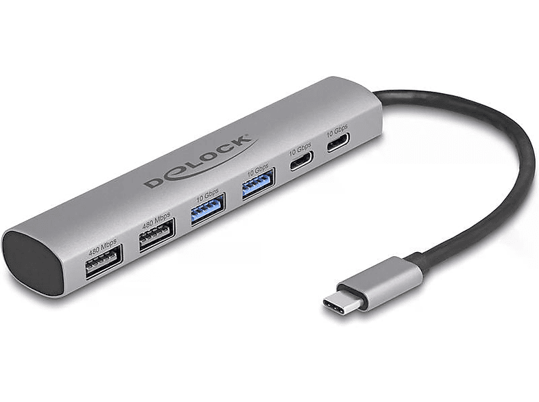 DELOCK 64232 - USB Hub Bedienungsanleitung (Silber)