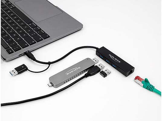 DELOCK 64149 - USB-Hub (Schwarz)