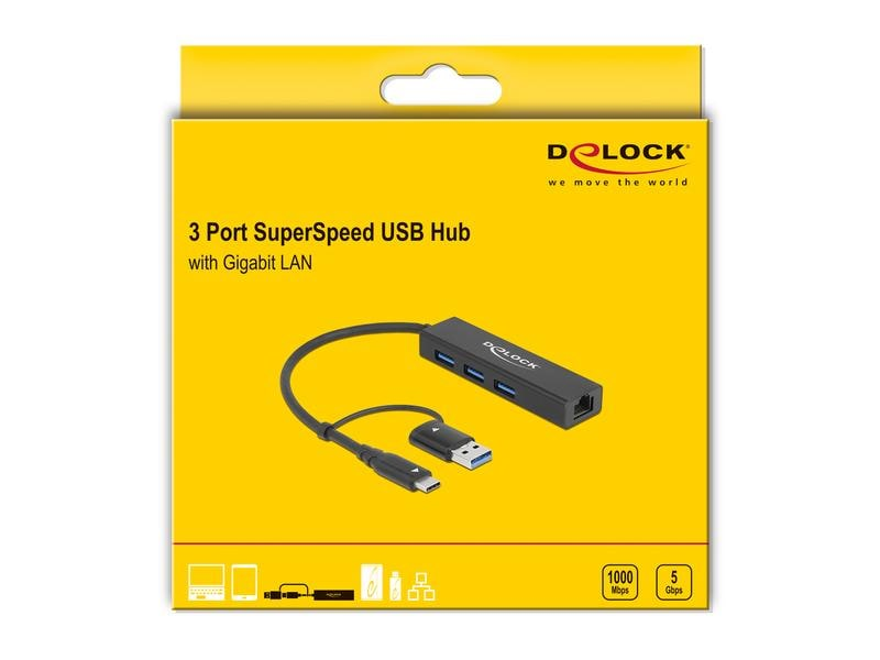 DELOCK 64149 - Concentrateur USB (Noir)