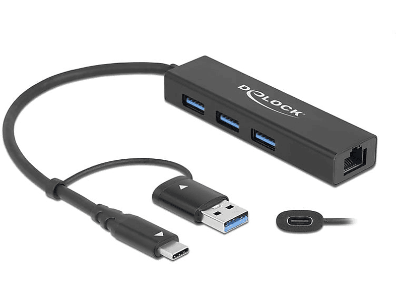 DELOCK 64149 - USB-Hub (Schwarz)