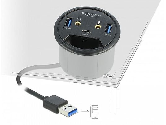 DELOCK 62794 - USB-Hub (Schwarz)