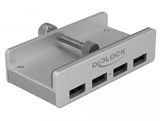 DELOCK 64046 - Station d'accueil + concentrateur USB (Argent)